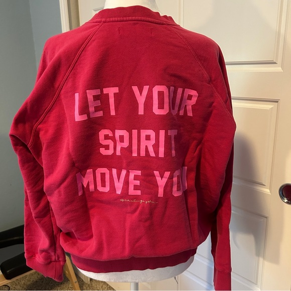 SPIRITUAL GANGSTER X Peloton Collab Fuscia Hot Pink Sweatshirt Women’s M - Picture 2 of 5